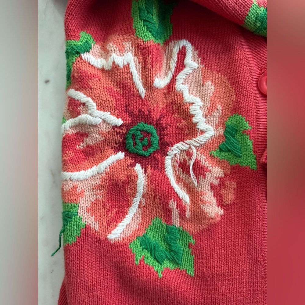 Vintage 1990s Embroidered Cardigan - L - Picture 6 of 15